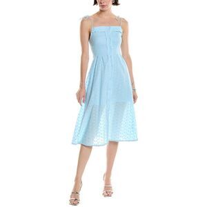 Abbey Womens  Eyelet Midi Dress, Blue